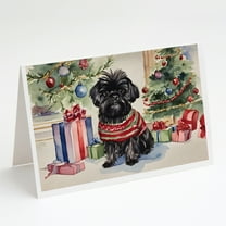 Affenpinscher Christmas Greeting Cards and Envelopes Pack of 8 7 in x 5 in