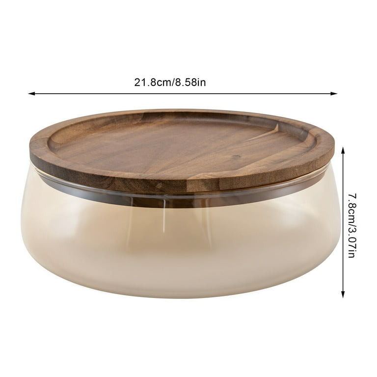 Nordic Style Rotatable Round Wooden Divided Storage Box With Cover Moisture  Dustproof Solid Wood Container For Snacks Nuts Candy