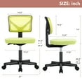 thumbnail image 6 of Yoyomax Computer Chair, Armless Ergonomic Desk Chair, Adjustable Swivel Small Office Chair with Lumbar Support and Wheels for Small Spaces, Green, 6 of 7
