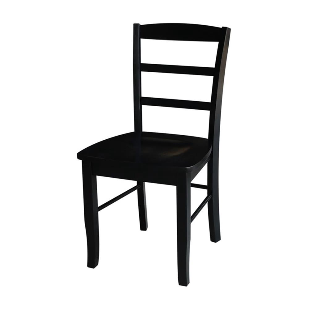 International Concepts Madrid Ladderback Dining Chair in Black (Set of 2)