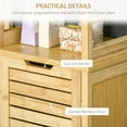 thumbnail image 5 of kleankin Bathroom Floor Cabinet with 3 Shelves and Cupboard, Slim and Freestanding Linen Tower with Storage, Natural, 5 of 9