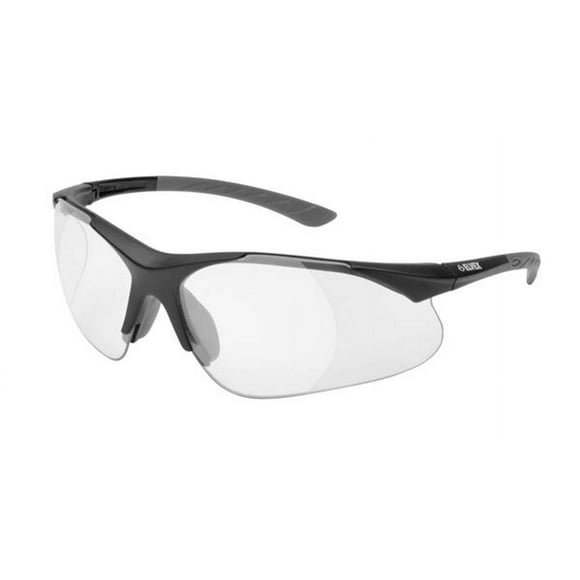 Elvex Clear, HC/PC w/+0.5 Full Lens Magnifier., Black Frame w/Grey Temple Tips