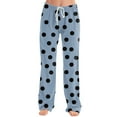 thumbnail image 5 of Swuxness Women Casual Pajamas Pants, Womens Fall Long Pants, Women's Print Elastic Waist Comfortable Sleep Pajama Pants with Drawstring and Pockets Light Blue, S, 5 of 5