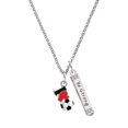 thumbnail image 1 of Delight Jewelry Silvertone I love Soccer - Red Heart Silvertone Be Strong and Courageous Bar Charm Necklace, 23", 1 of 4