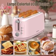 Toaster 4 Slice, Digital Stainless Toaster for Bagel, Defrost, Reheat, Dual Control, Removable Crumb Tray