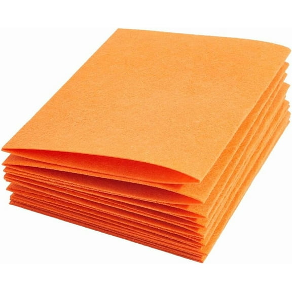 15Pcs 11 x 7 Inch Orange Felt Fabric Felt Craft Sheets 1mm Thick Rectangle Precut Non Woven Material for Fall Thanksgiving DIY Patchwork Cutting Art Project Christmas Party Holiday Decor