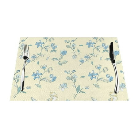 

Floral Watercolor Delicate mats for kitchen and dining tables washable and durable PVC mats heat-resistant and non slip mats for indoor/outdoor use