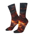 thumbnail image 1 of Fotbe Western Fire Cowboy Calcetas Largas con Estampado para Hombre y Mujer – Calcetas de Compresión Transpirables y Elásticas, Viajar y Uso Diario Talla 5-11, 1 of 6