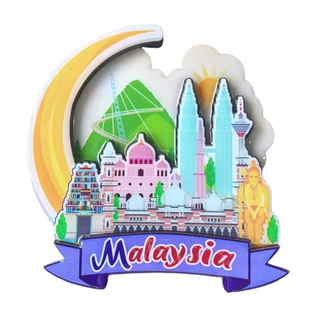 Malaysia 3D Fridge Magnet Souvenir Gift,Wood Handmade Malaysia Refrigerator Magnet Home Decoration Collection