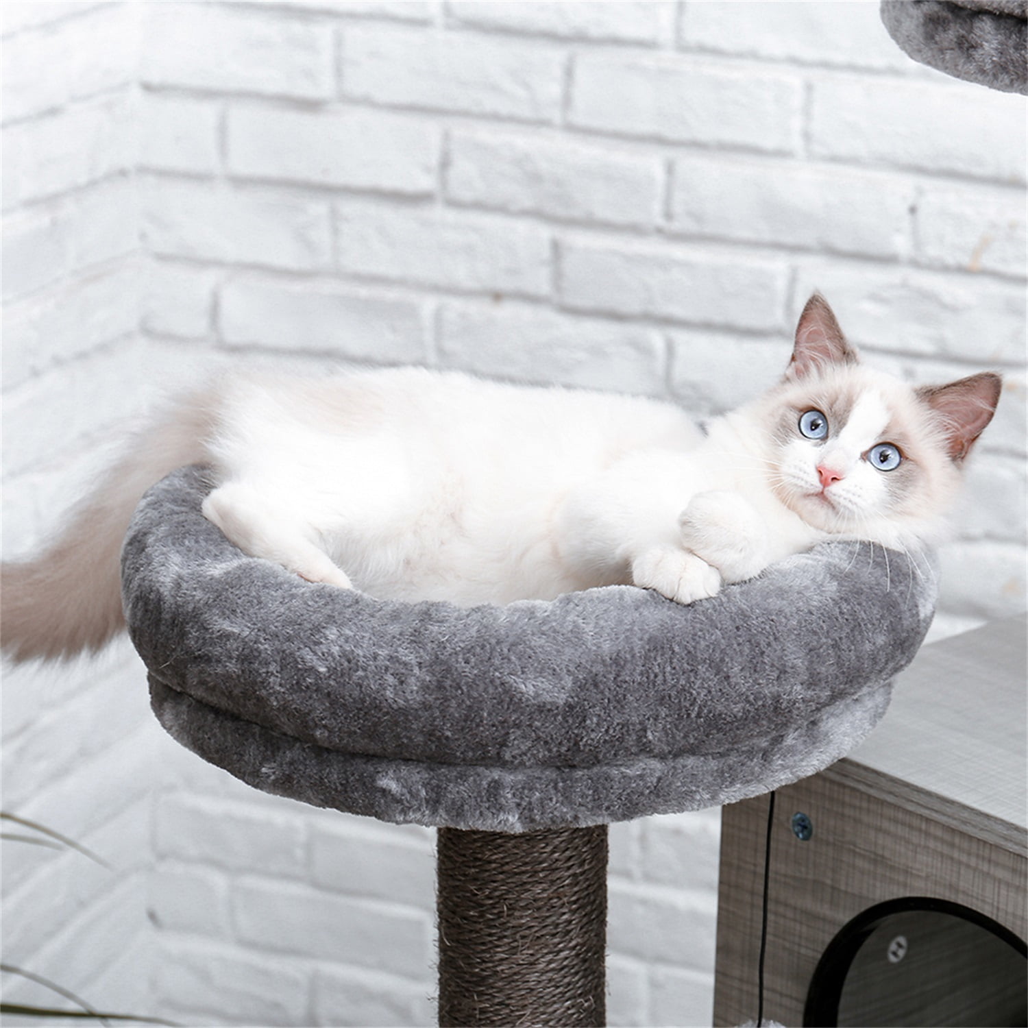 Pefilos 55 Inches Wooden Cat Tower for Adult Cats Modern Cat Tree Tower with 2 Super Large Condo, Cat Tree House with Removable Soft Perches Cat Condo for Indoor Cats, Gray Pefilos 55 Inches Wooden Cat Tower for Adult Cats Modern Cat Tree Tower with 2 Super Large Condo, Cat Tree House with Removable Soft Perches Cat Condo for Indoor Cats, Gray