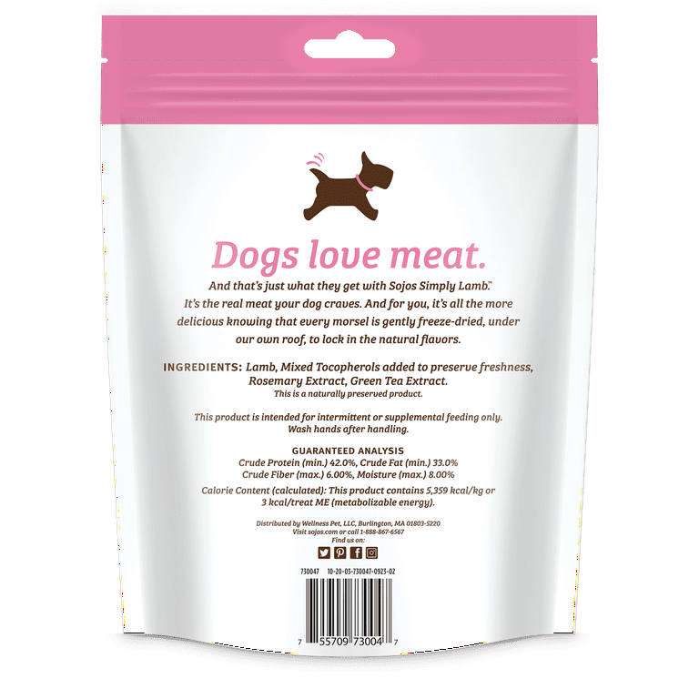 Sojos Simply Lamb Freeze Dried Dog Treats Sojos Simply Lamb Freeze Dried Dog Treats