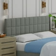 thumbnail image 3 of Varia 26" Tall Panel Upholstered Headboard, 3-Row Square Tufting, King Size, Light Gray, 3 of 8