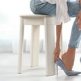 thumbnail image 5 of Modern Minimalist Low Small Plastic Round Stool, White, 5 of 8