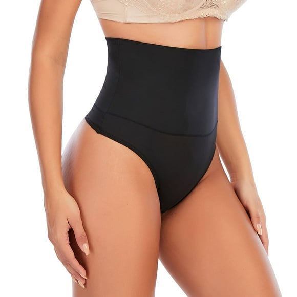 Tanga Shapewear, braguitas para control de barriga, para mujer, color negro