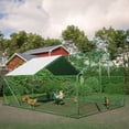 thumbnail image 4 of Large Metal Chicken Coop 13.1x9.8x6.6 ft Chicken Cage Hen House Poultry Rabbit Hutch Enclosuse with Waterproof Cover, 4 of 13
