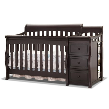 Sorelle Tuscany 4-in-1 Convertible Fixed-Side Crib and Changing Table