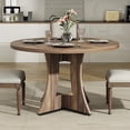 thumbnail image 7 of MARNUR Round Dining Table for 4 Persons 47" Modern Kitchen Table for Dining Room Kitchen, Brown (Only Table), 7 of 7