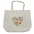 thumbnail image 1 of Movie Theater Shopping Bag, Cinema Attribute Love Retro Pattern in the Shape of a Heart Colorful, Eco-Friendly Reusable Bag for Groceries Beach and More, 15.5" X 14.5", Cream, by Ambesonne, 1 of 2