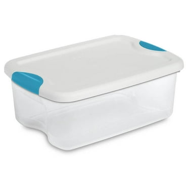 Sterilite 18848012 15-Quart Clear Storage Tote Box w/Latching Container Lid