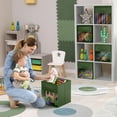 thumbnail image 4 of Sorbus 11” Foldable Storage Bins with Clear Window – Set of 6 Collapsible Fabric Baskets with Handles for Clothes, Toys, Books – Sturdy Organizer Cubes for Shelves & Closets, Dark Green, 4 of 6