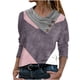 thumbnail image 1 of Mujeres Casual Cross Skew Collar Botones Geometría Impreso Blusa de manga larga Camiseta Tops Fridja  hkj3141, 1 of 5