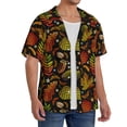 thumbnail image 2 of Vsdgher Vintage Autumn Plants Butterfly Men's Cuban Shirt, Hawaiian Shirts, Business Casual Button Down Shirts, Short Sleeve Shirt-3X-Large, 2 of 5