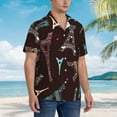 thumbnail image 5 of Balery Eiffel Tower Print Men's Hawaiian Shirts Short Sleeve Beach Shirt Relaxed Fit Vacation Button Down Shirts-XX-Large, 5 of 9
