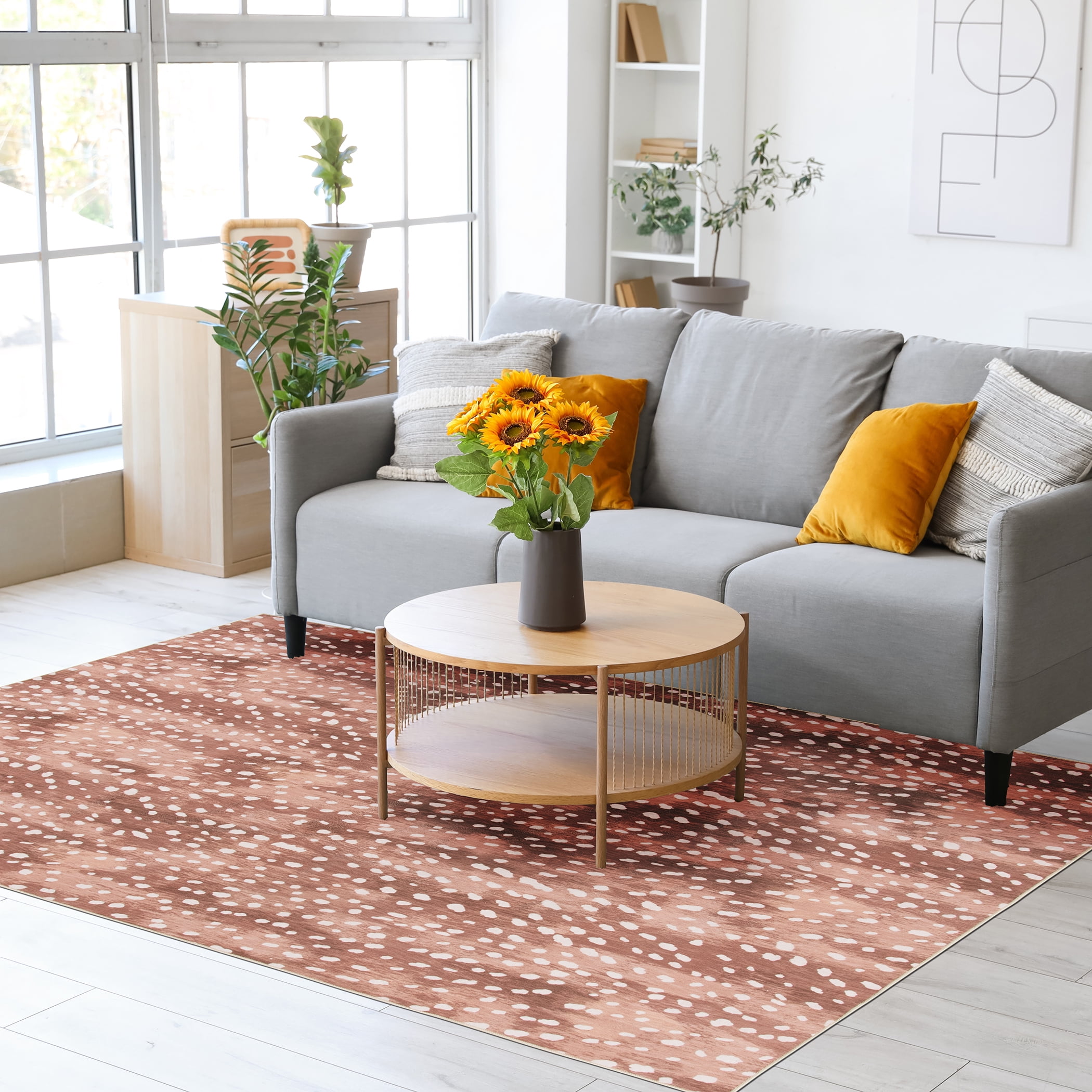 Home Décor Collection Washable Faux Doe Indoor Area Rug, 5'x7'