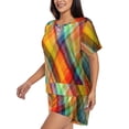 thumbnail image 2 of Xecao Abstract Watercolors Tartan print Swimsuit for women, Summer-ready, sporty style.Quick-dry fabric. Many sizes & colors., 2 of 9