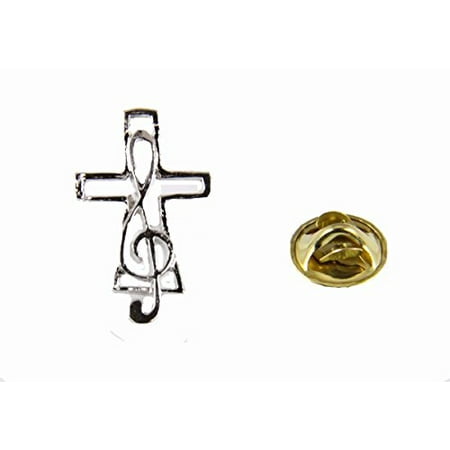 - Music Note & Cross Lapel Pin Music Minister Volunteer Church Choir La...