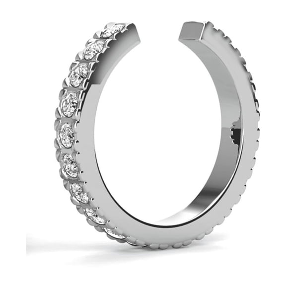 Cate & Chloe Gloria 18k White Gold Plated 10mm Hoop Ear Cuff with Swarovski Crystals for Women
