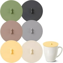 6Pcs Silicone Lids for Cups, 3.9in/10cm Silicone Cup Covers for Drinks Reusable Mug Cover Lid Silicone Coffee Cup Lid Wine Glass Covers Tea Cup Covers for Steeping