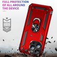 thumbnail image 2 of Dteck for Apple iPhone 15 Pro Max, Military Grade Armor Ring Holder Case Heavy Duty Magnetic for Car Mount Holder Shockproof TPU Bumper Hard PC Case Rotatable Ring Kickstand Cover,Red, 2 of 7