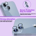thumbnail image 5 of KONEE Camera Lens Protector Compatible with iphone 14 /14 Plus, Anti Scratch Tempered Glass Camera Screen Protector, Bling Individual Lens Cover for iPhone 14 / iPhone 14 Plus - Blue Glitter, 5 of 7