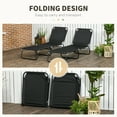 thumbnail image 5 of Outdoor Seating Outsunny 2 Piece Folding Chaise Lounge Pool Chairs, Outdoor Sun Tanning Chairs with 5-Level Reclining Back, Steel Frame for Beach, Yard, Patio, Black,Garden Seating, 5 of 6
