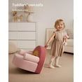 thumbnail image 6 of Toddler Chair Comfy, Foam Kids Chair with Soft Teddy Plush, Toddler Reading Chair with Cute Rainbow Designs- Blush Pink, 6 of 18