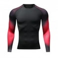 thumbnail image 2 of Men's Long Sleeve Compression Shirts, Stretch Colorblock Athletic Base Layer Top for Outdoor Gym Sports Workout, 2 of 6