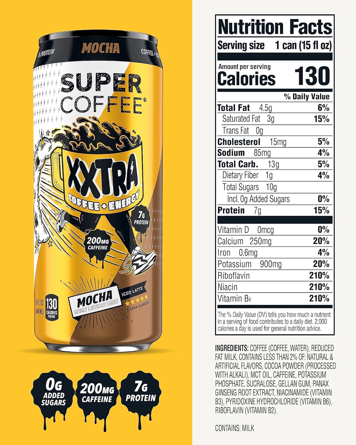 Super Coffee XXTRA Mocha Iced Coffee Bottle, 15 fl oz