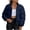 Dark Blue, variant on Women's Cropped Puffer Jacket Zip Up Snap Button Stand Collar Lightweight Warm Padded Coat Solid Color Outerwear for Work Daily Wear Fall Winter Casual