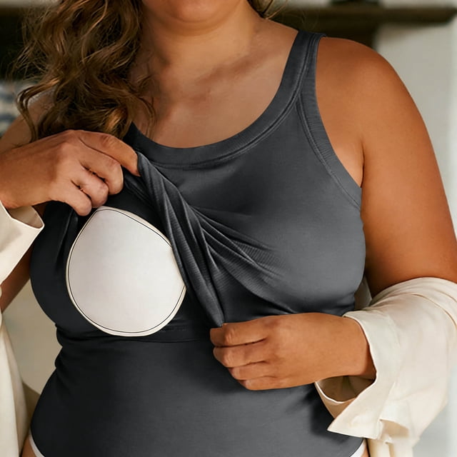 Plus Size Womens Ribbed Tank Tops Crewneck Sleeveless Casual Basic Strap Slim Fitted Cami Shirts Dark Grey XXL