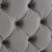 Brooklyn King Tufted Panel Bed Opal Grey Velvet