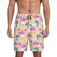 thumbnail image 1 of Balery Dinosaur Pantalones cortos de pijama de punto de algodón para hombre con cinturilla y bolsillos-Small, 1 of 6