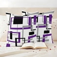 thumbnail image 3 of Purple Black Geometric Outdoor Waterproof Pillow Covers, Minimalist Stripes Abstract Art Decorative Square Throw Pillowcase Sofa Cushion Sham for Patio/Couch/Chair, 24"x24" 2 Pack, 3 of 8