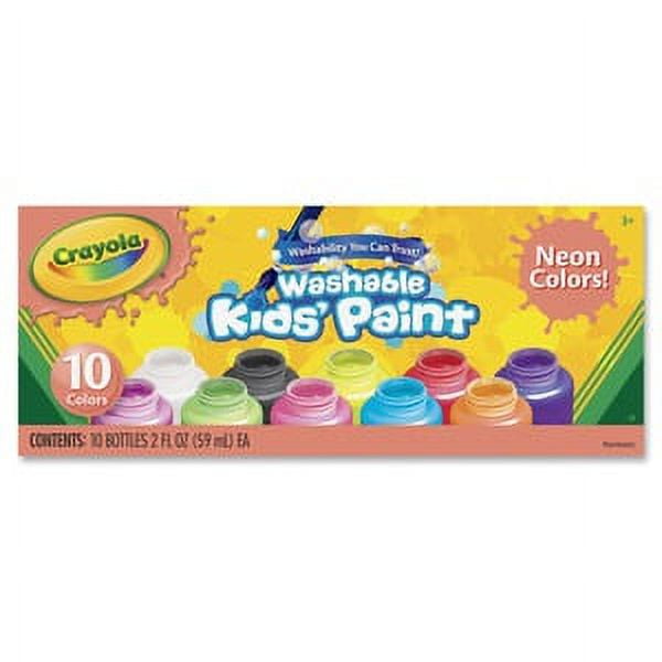 Crayola, Washable Paint, 54-2390, 10-Color Neon Set - Walmart.com
