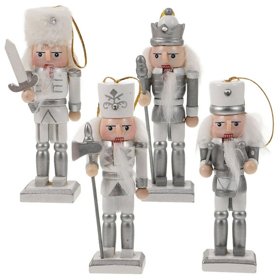 HONMEET 4Pcs Nutcracker Ornament Resin for Christmas Tree and Seasonal Decor