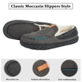 thumbnail image 5 of WOTTE Mens Slippers Cozy Fuzzy Plaid Moccian House Shoe with Memory Foam & Rubber Sole Slip on Indoor Outdoor, Dark Grey Size 12, 5 of 7