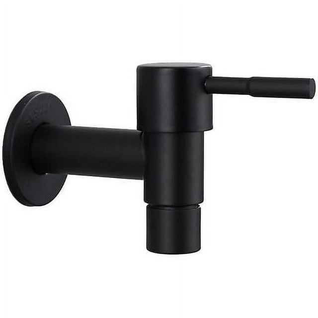 Grifo de acero inoxidable negro para lavadora, grifo de pared para baño, inodoro, fregona, grifos de agua para piscina