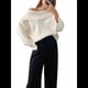 thumbnail image 1 of Suéter de Punto de Larga con Hombros Descubiertos para Mujer, Suéter Informal Holgado de Gran Tamaño, Tops de Punto Vintage A . M, 1 of 8