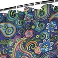 thumbnail image 3 of Blue Pioneer Flower and Paisley Pattern Shower Curtain 36"x72" ,Bathroom Decorative Shower Curtains Set with 12 Hooks,Modern Waterproof Washable Shower Curtain, 3 of 6