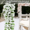 thumbnail image 6 of Spencer 2Pcs Artificial Hanging Flowers 2.6Ft Fake White Violet Plants Vine for Indoor and Outdoor Decoration, 6 of 9